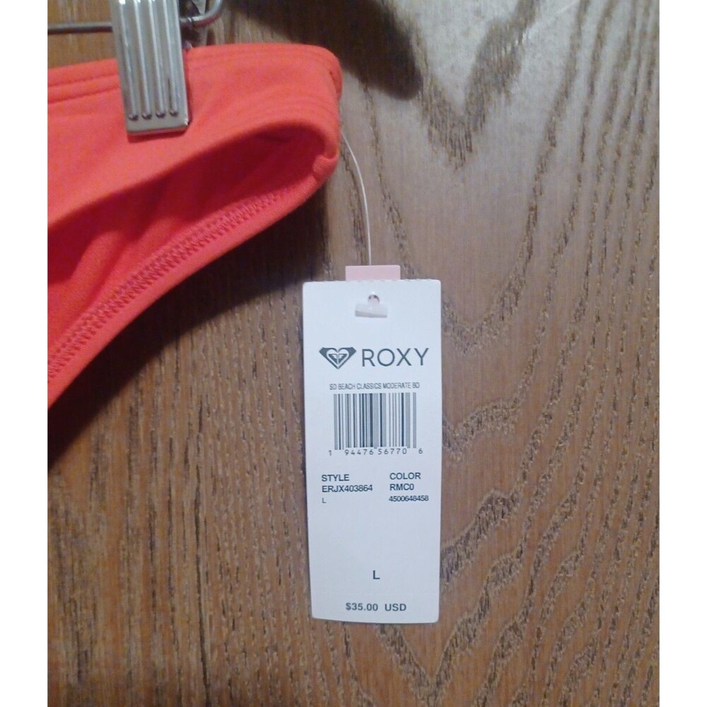 Roxy Womens Beach Classics Moderate Coverage Bikini Bottoms Fusion Coral Size L - Picture 2 of 2